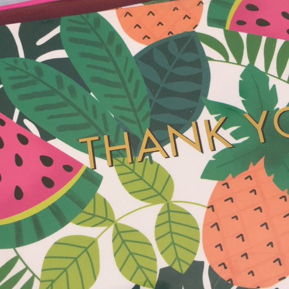 Tropical Watermelon Thank You Notes Cards Set of 12 Blank Correspond envel NWT - Picture 15 of 16